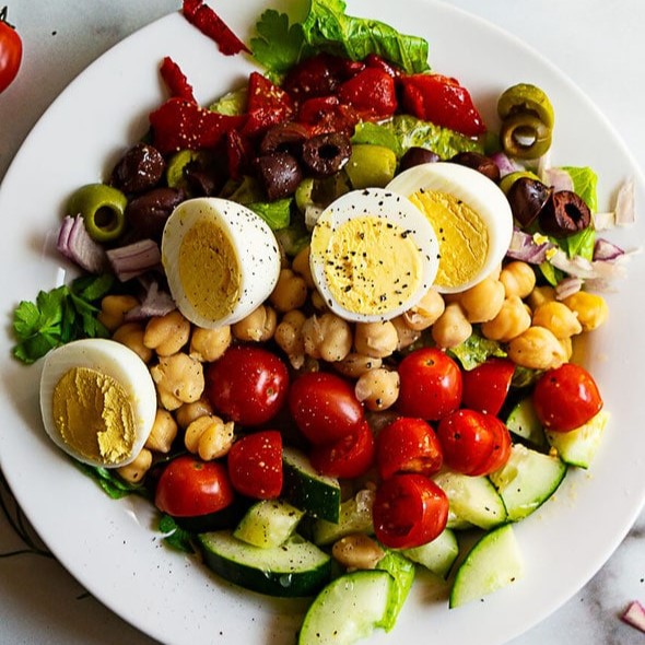 Veg Bowl Veggies with Boiled Eggs